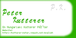 peter kutterer business card